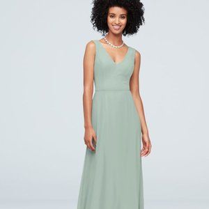 David's Bridal Dusty Sage Dress